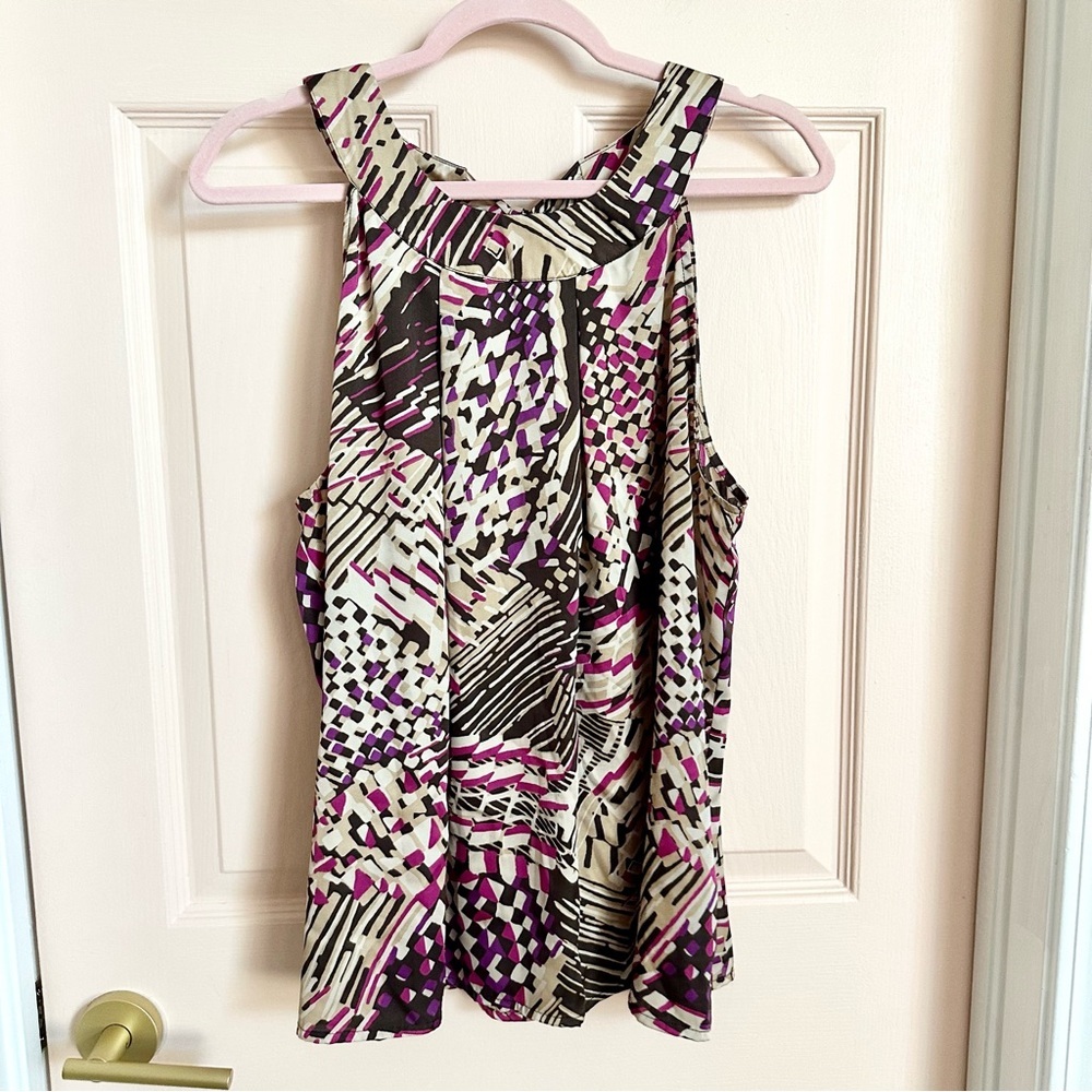 Tan and purple ANA top